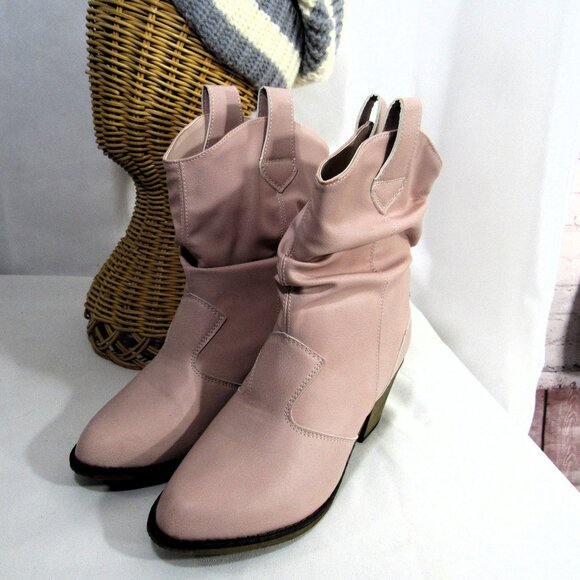 FANCY PINK COWGIRL BOOTS SIZE 8 USED ONCE, VERY CLEAN CHARLES ALBERT - Picture 3 of 11